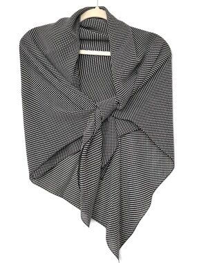 Black and White Polka Dot Wrap Scarf 
42x42”